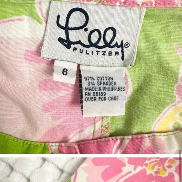 Lilly Pulitzer Women’s Cropped Straight Leg Pants Lavish Hibiscus Flowers - Picture 9 of 10